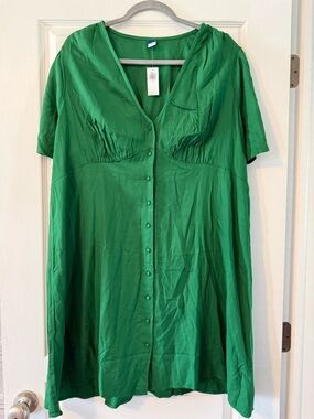 Old Navy Green Button-Front Dress NWT 2X